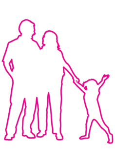Husband Wife And Kid Family Silhouette Kids Tracing Shape, Free Vectors File
